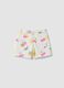White pure cotton shorts with all-over print_1