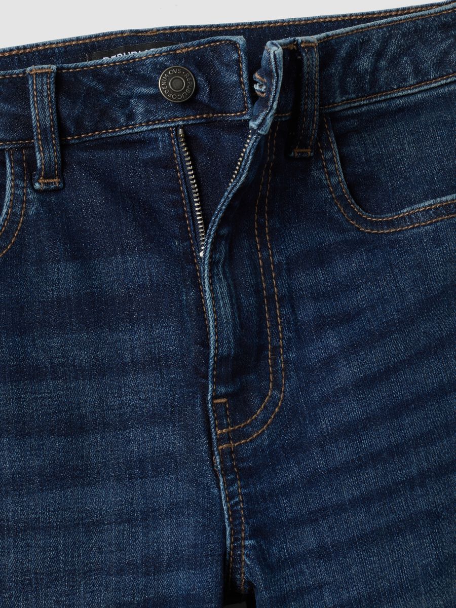 Blue flared stretch-cotton jeans_5
