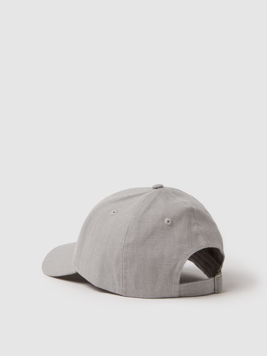 Cappello da baseball in puro cotone grigio regular fit_1