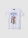 White pure cotton T-shirt regular fit with print_4