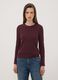 Purple crew-neck T-shirt in stretch viscose and wool, regular fit_0