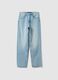 Blue straight regular fit denim jeans in pure cotton_4