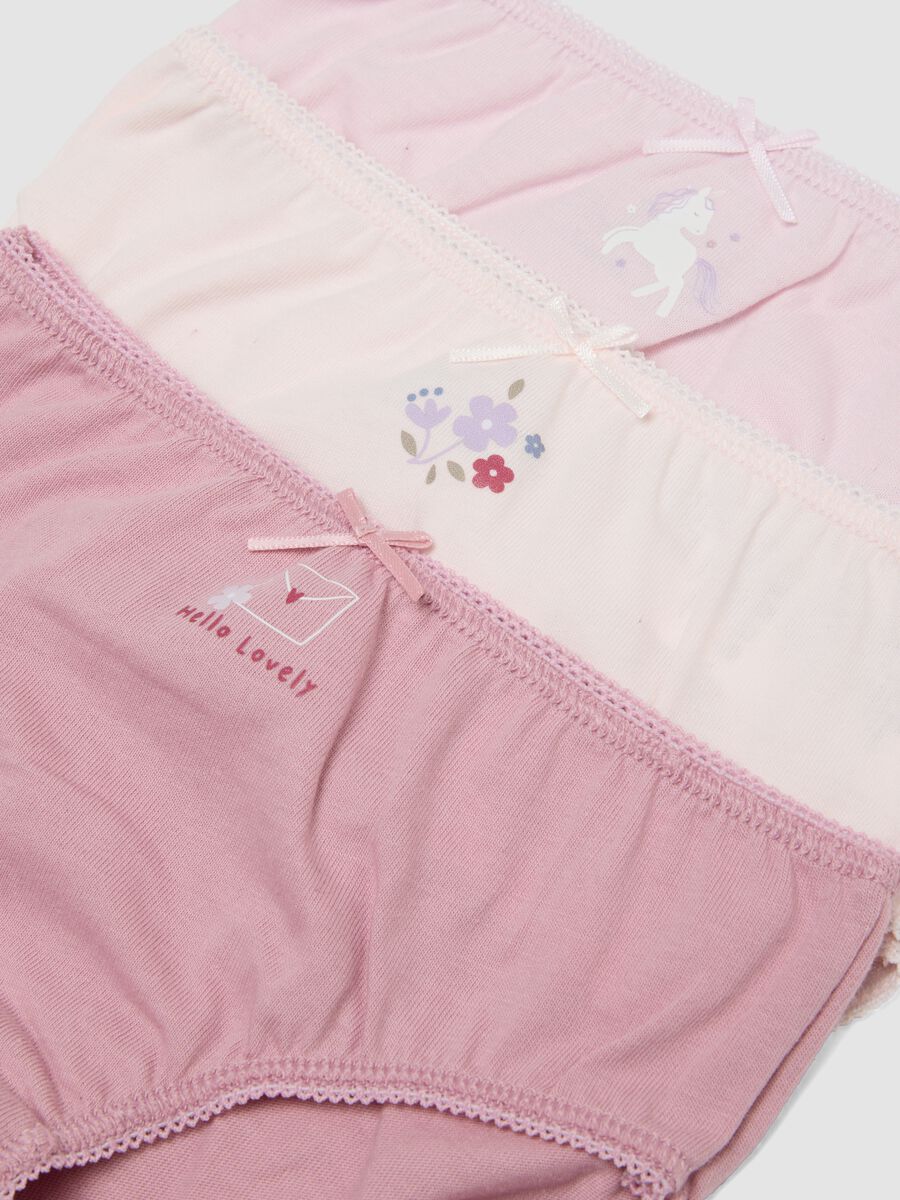 Multipack of five pink organic cotton jersey briefs for baby and toddler girls_2