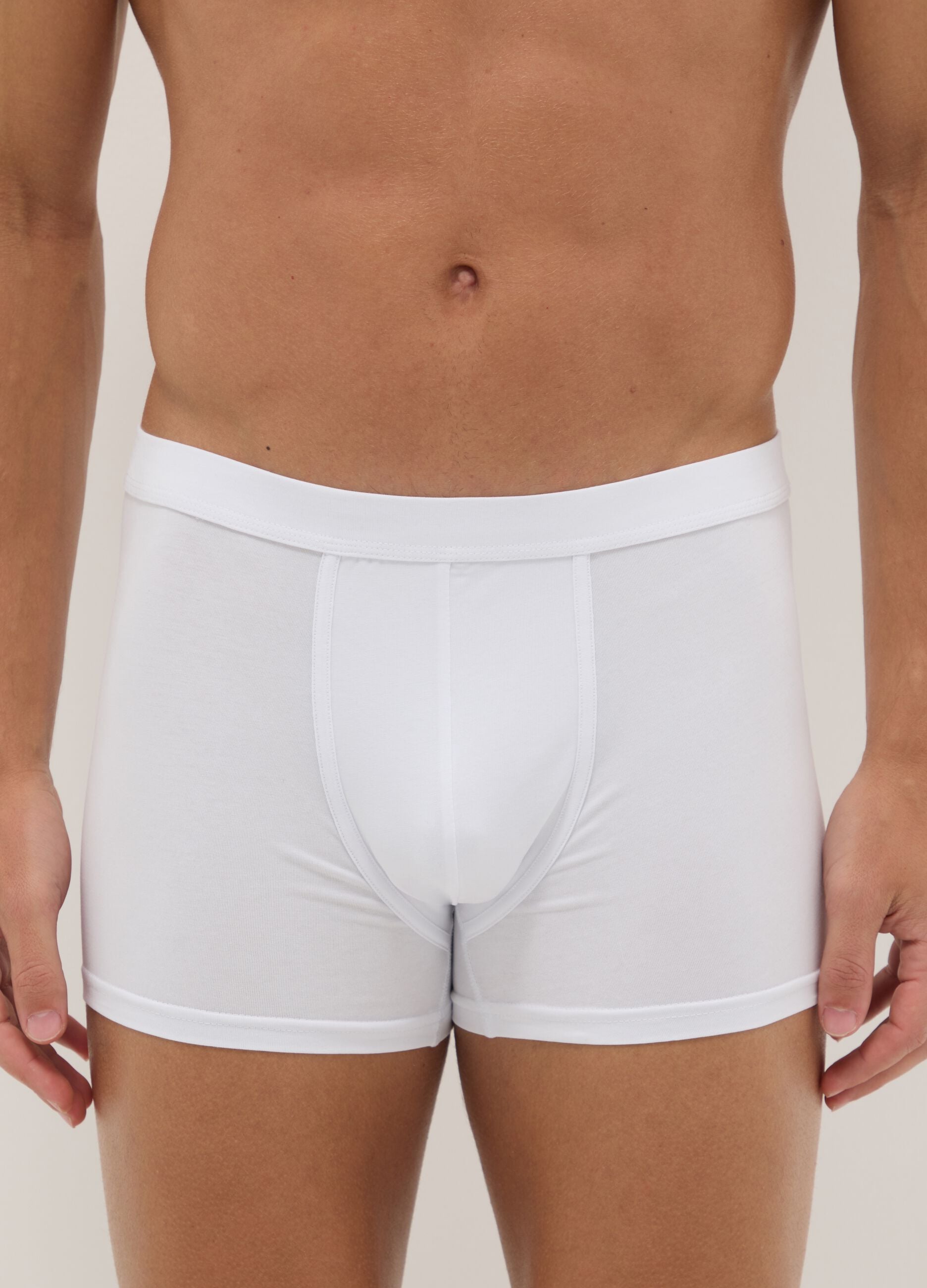 Twin-pack of white boxer shorts in stretch cotton, regular fit