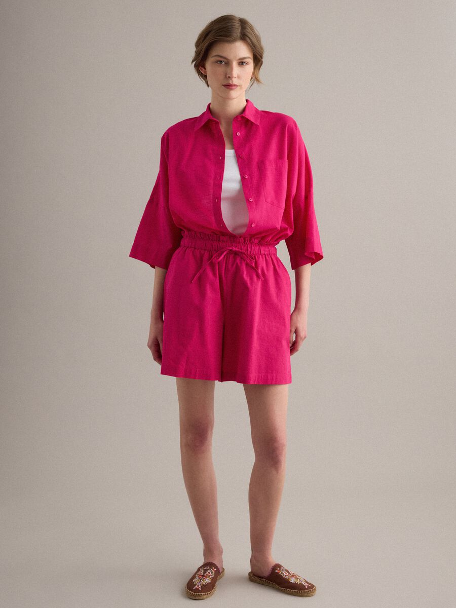 Pink 100% cotton shorts, regular fit_0