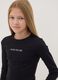 Black organic stretch-cotton T-shirt with ribbed neckline_0