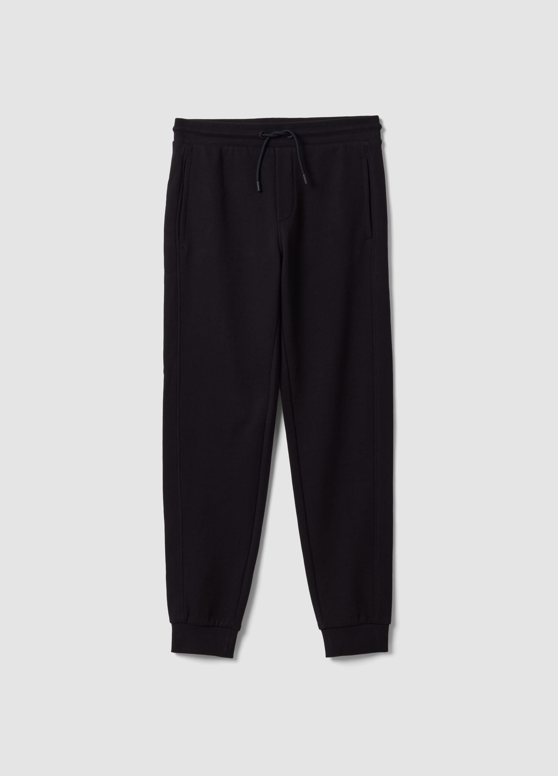 Black organic cotton jogger trousers
