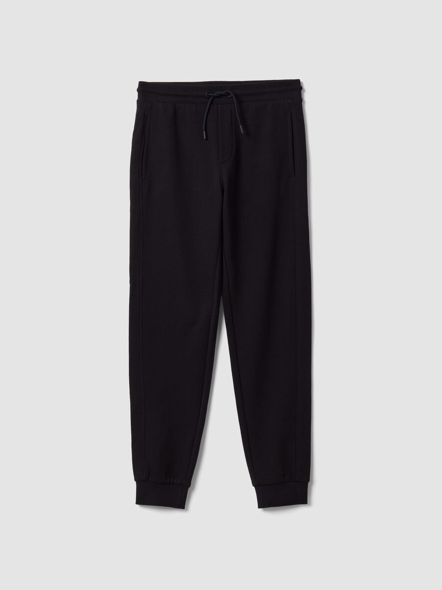 Black organic cotton jogger trousers_0