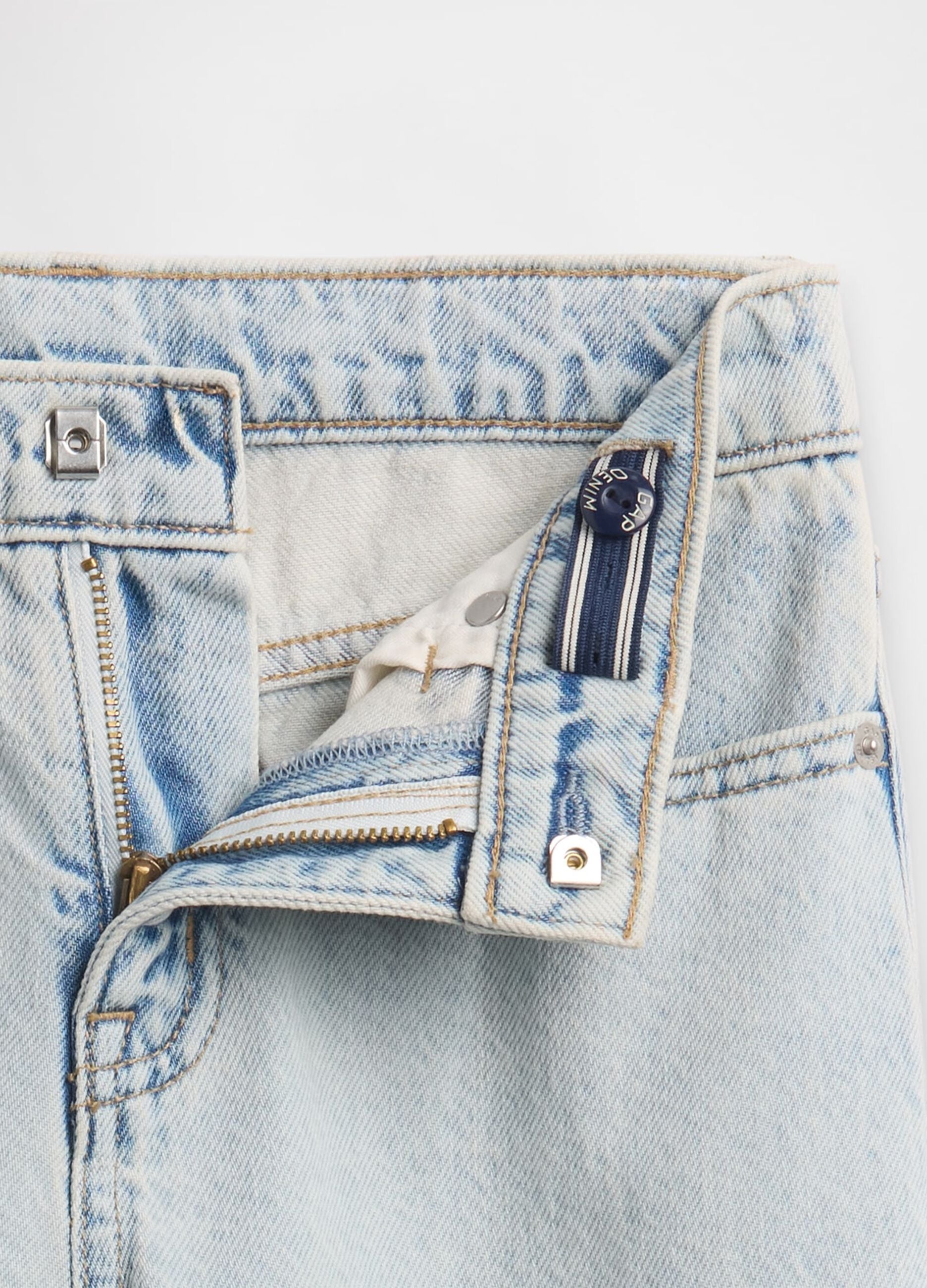 Wide-leg denim trousers