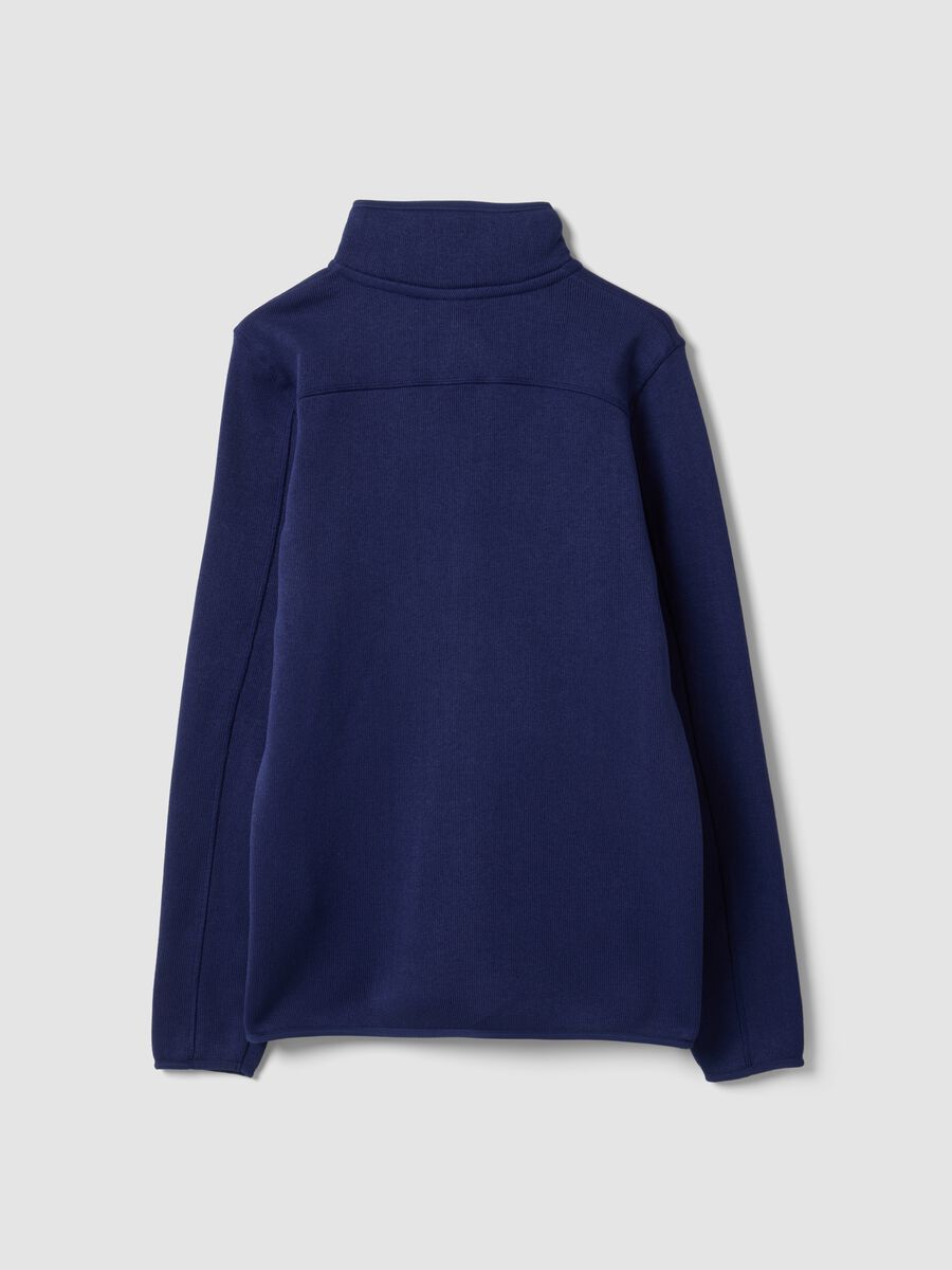 Blue full-zip sweatshirt with high neck and logo_6