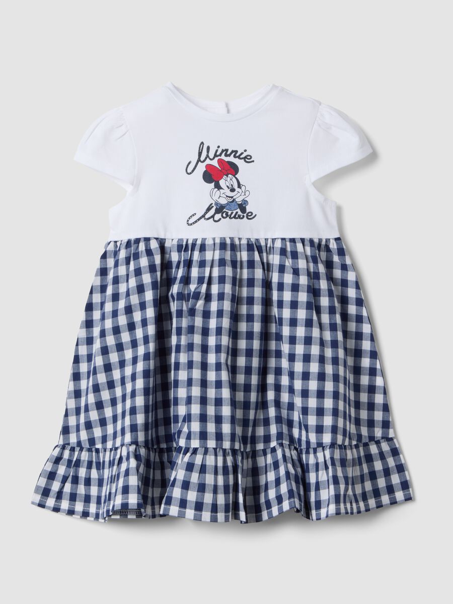 Multi-colour stretch cotton wide dress for girls with Minnie_0