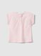 Girls' pink pure cotton T-shirt regular fit with embroidery_1