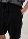 Black cotton cargo Bermuda shorts &ndash; baggy fit_3