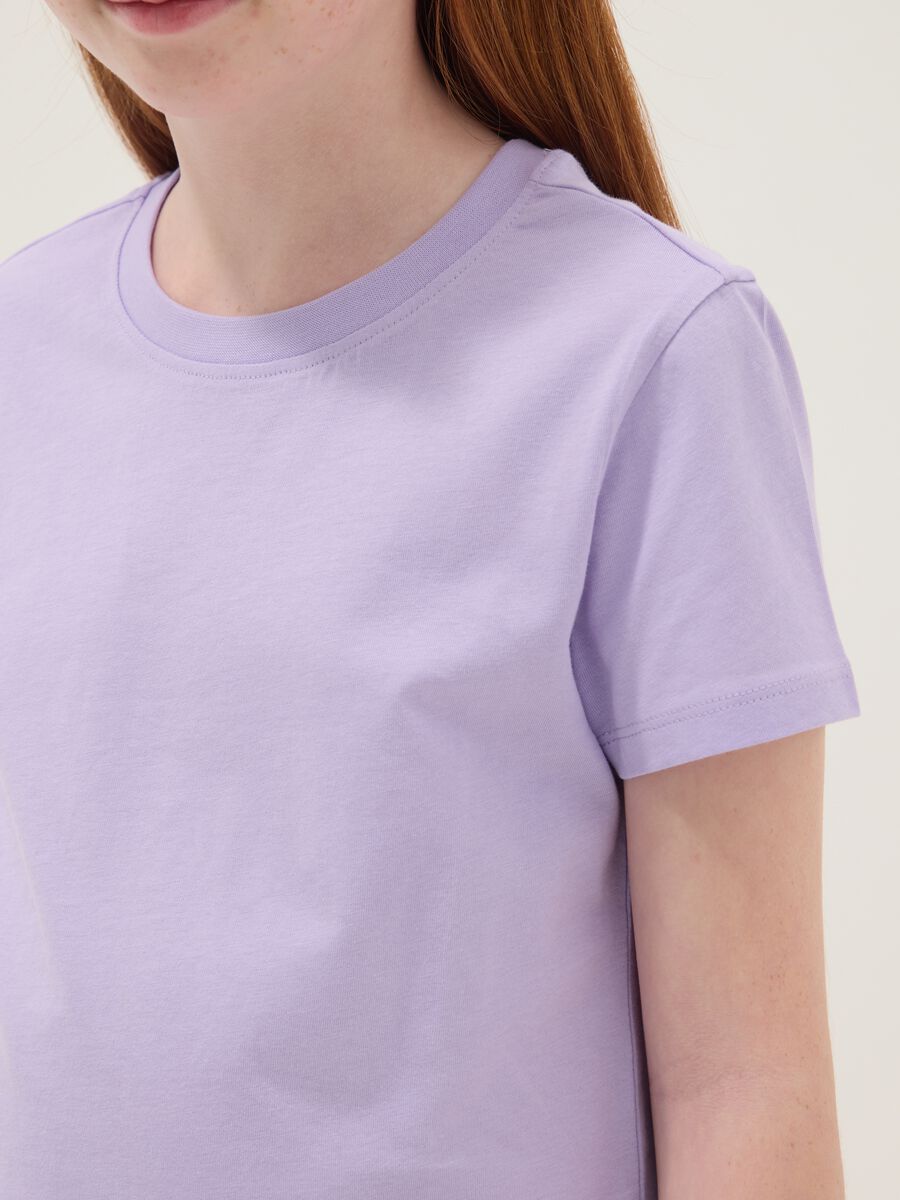 Girls&rsquo; Purple Pure Cotton Regular Fit T-shirt_2