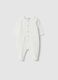 Baby white pure cotton sleepsuit with integrated feet_0