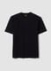 Black pure cotton crew-neck T-shirt with a relaxed fit_0