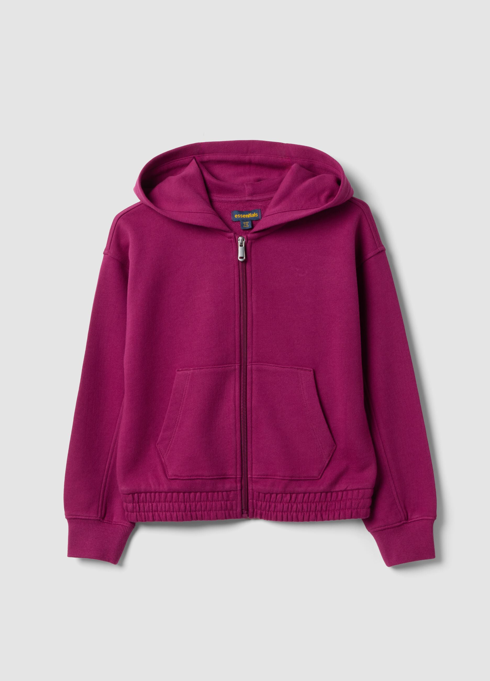 Purple pure cotton hooded sweatshirt