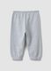 Grey pure cotton joggers with heart print, comfort fit for baby girl_1