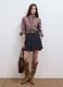 Multicolour stretch cotton shirt with scarf collar_2