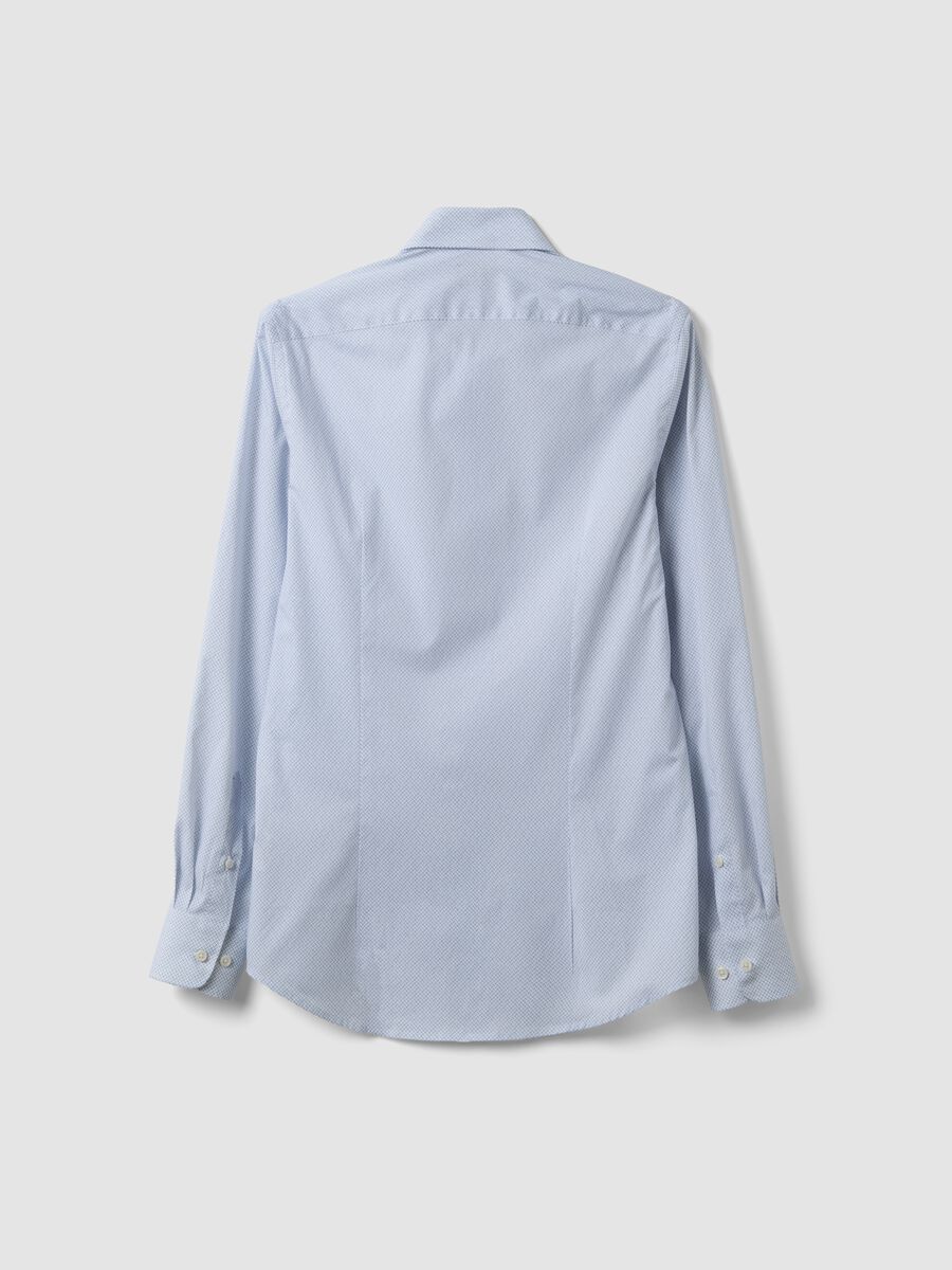 Light blue stretch cotton poplin shirt with cutaway collar_5