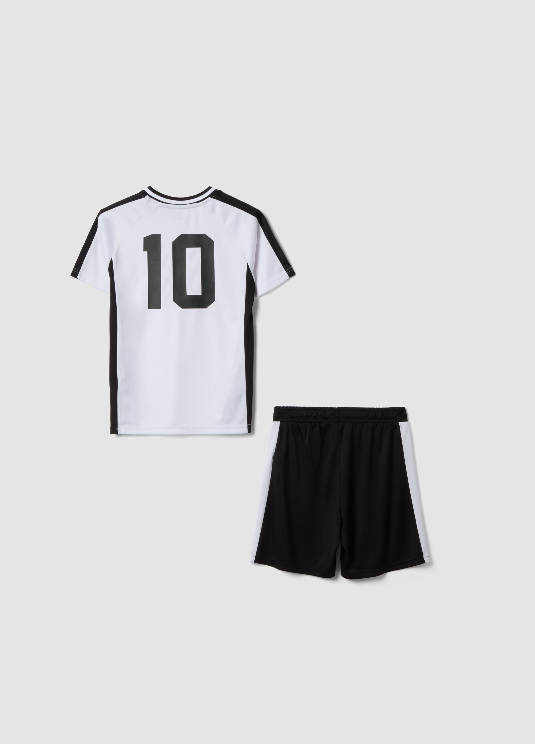 Black and white set with T-shirt and shorts