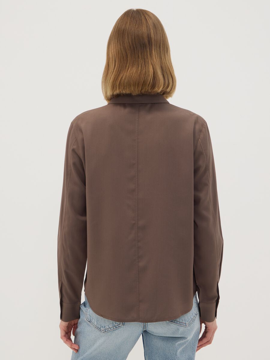 Brown pure viscose regular-fit shirt_3
