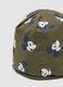 Green stretchy organic cotton hat with Mickey print for baby boy_1