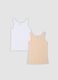 Two-pack of multicolour regular-fit vests in stretch organic cotton_0