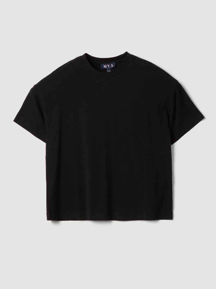 Black stretch cotton-modal T-shirt_4