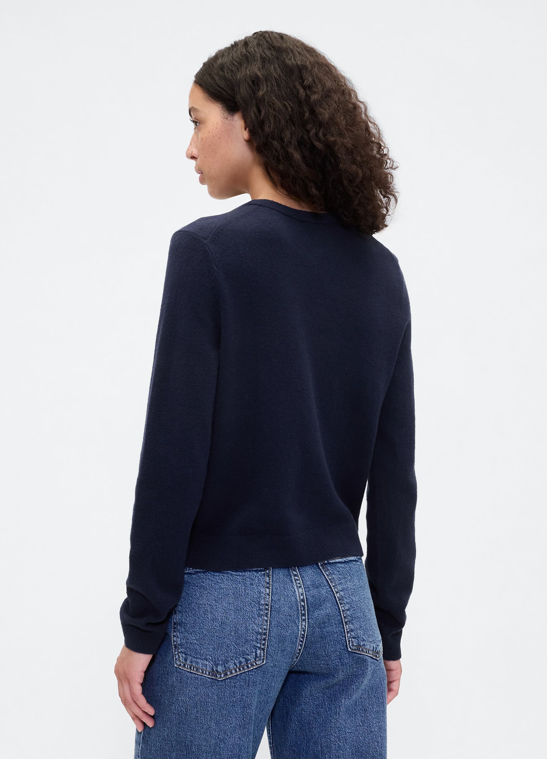 Blue Cardigan in Mixed Fabrics