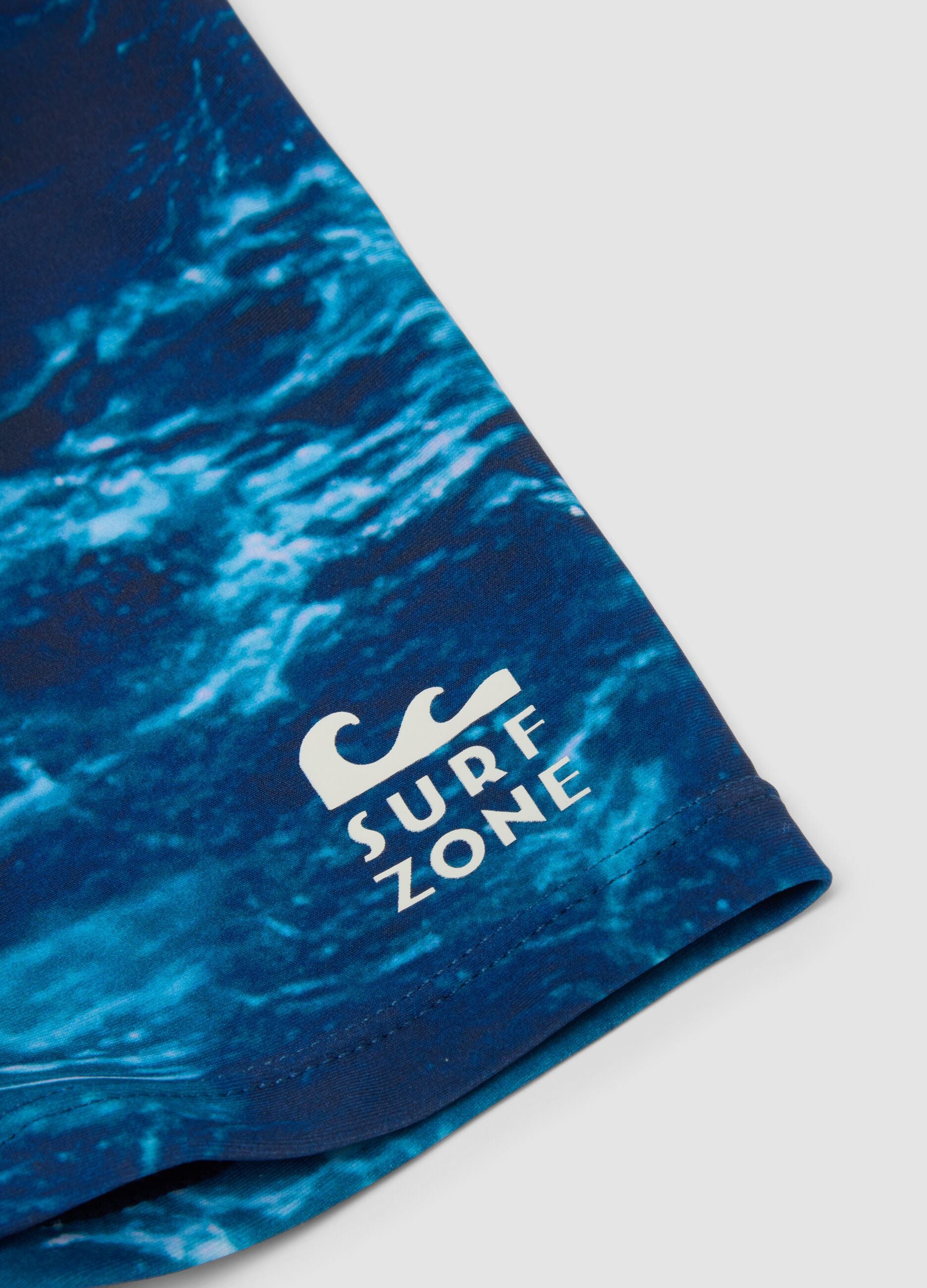 Blue stretch swim boxer shorts