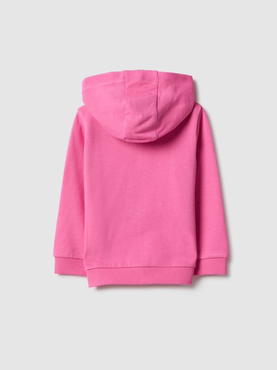 Felpa rosa con cappuccio da bimba in puro cotone regular fit_1