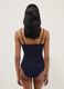 Blue slim fit stretch viscose camisole with lace_2