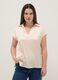 Beige short-sleeve polo collar regular fit t-shirt_0