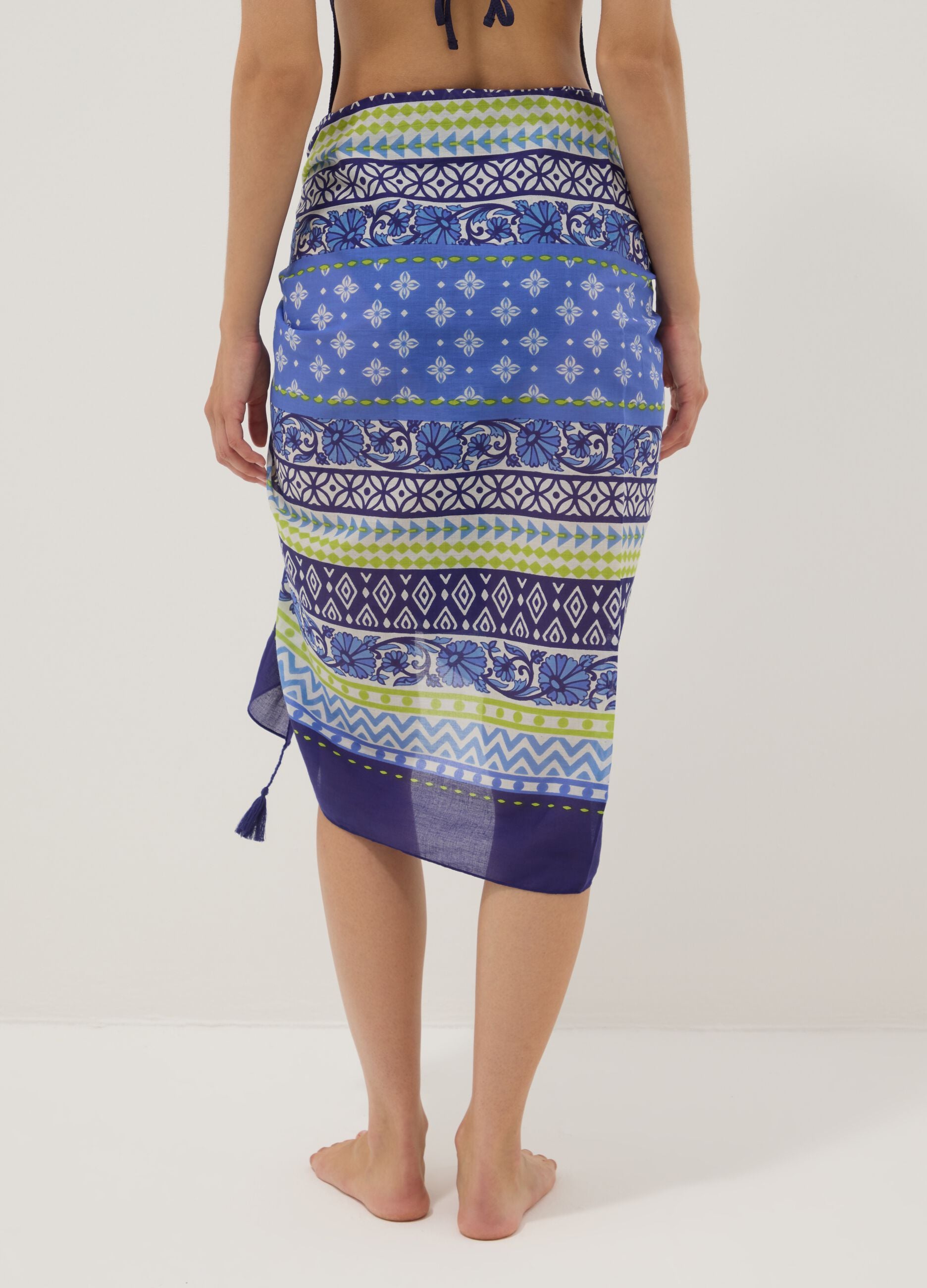 Blue pure cotton printed sarong