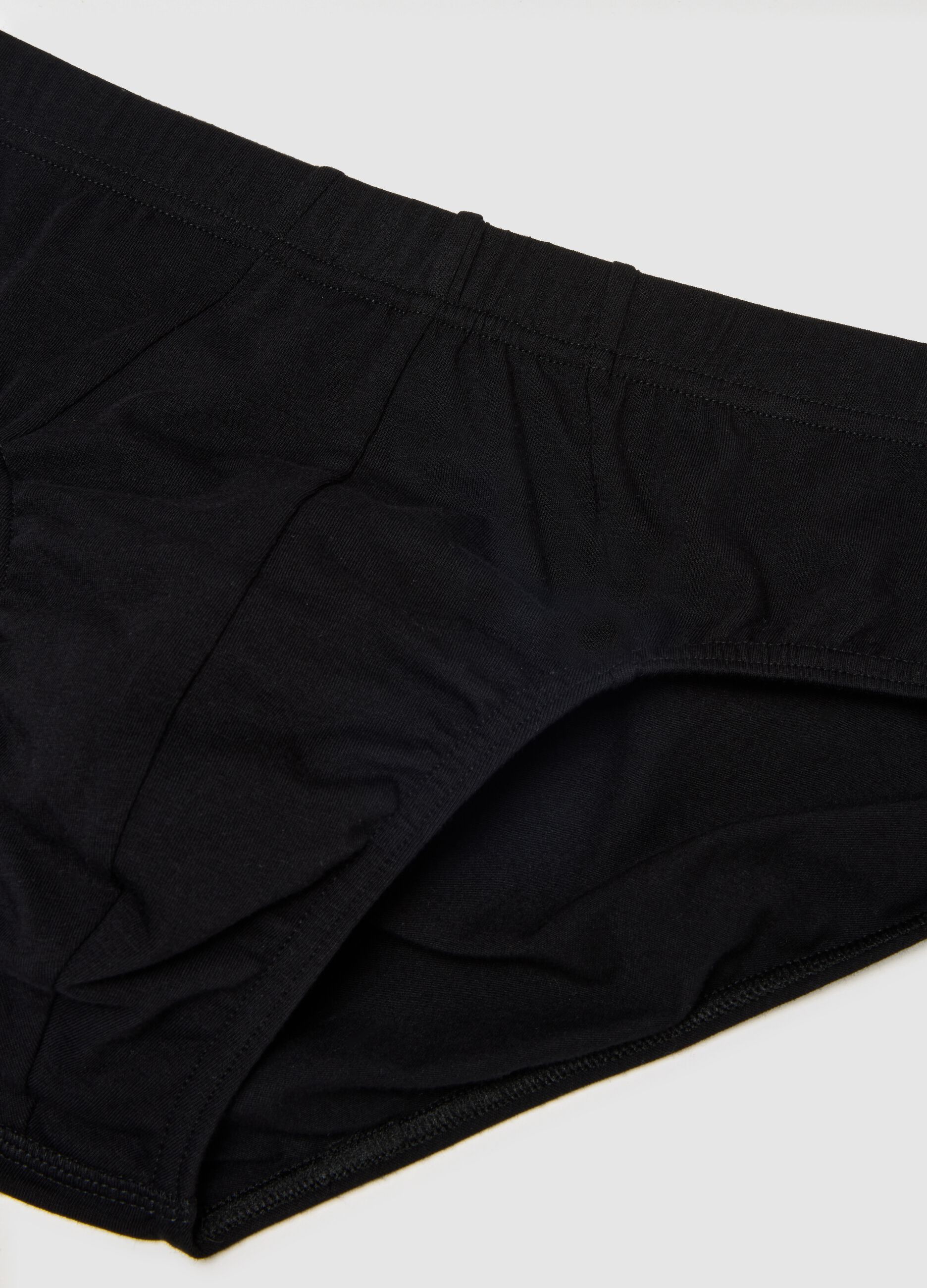 Black cotton stretch briefs with a snug fit