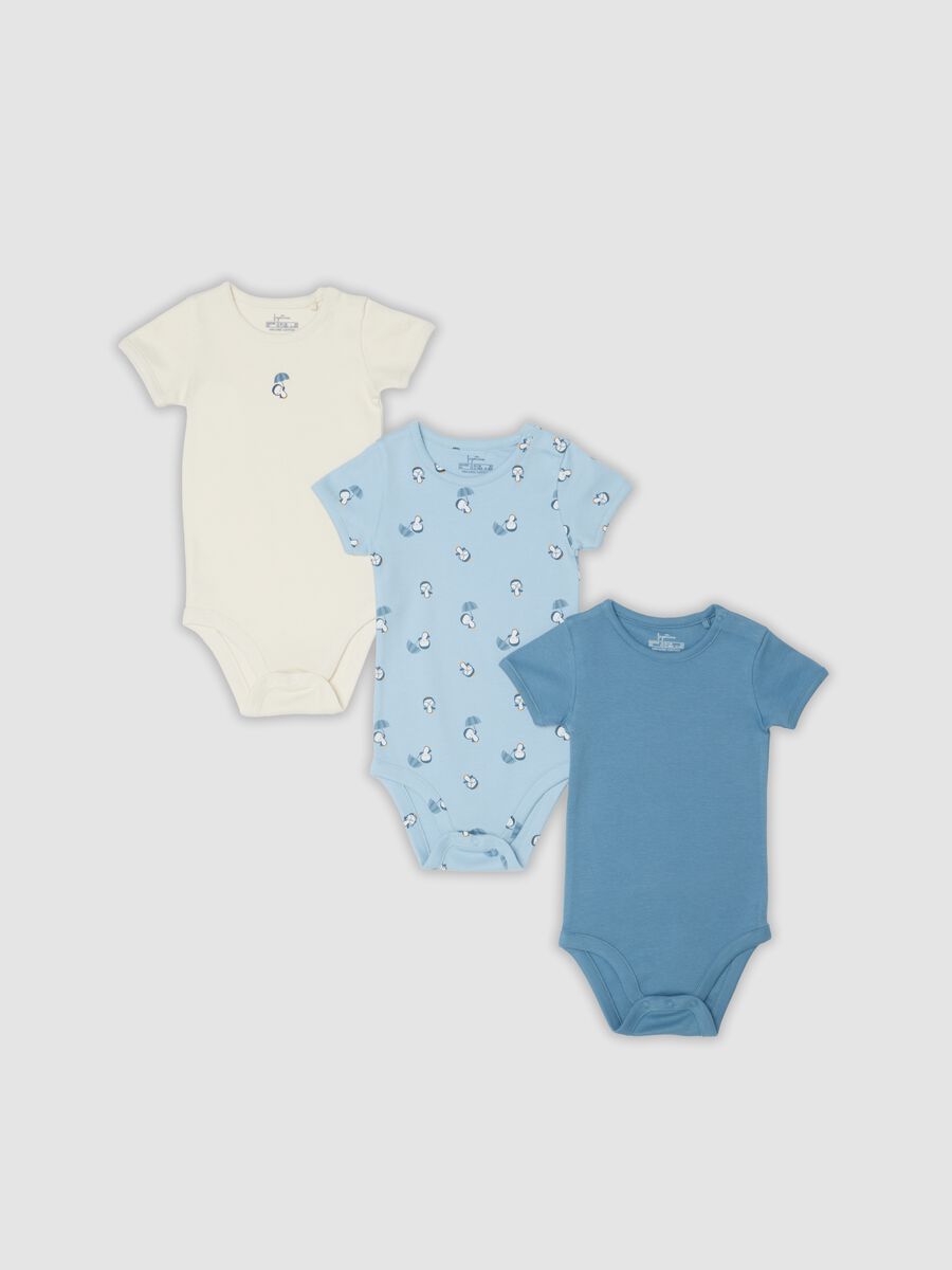 Tripack di body multicolor in cotone organico per neonati e bimbi_0