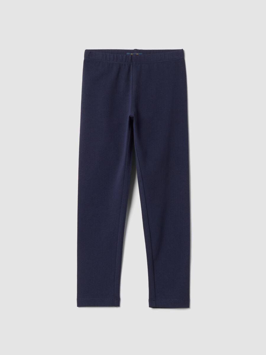 Blue skinny-fit stretch cotton leggings_0