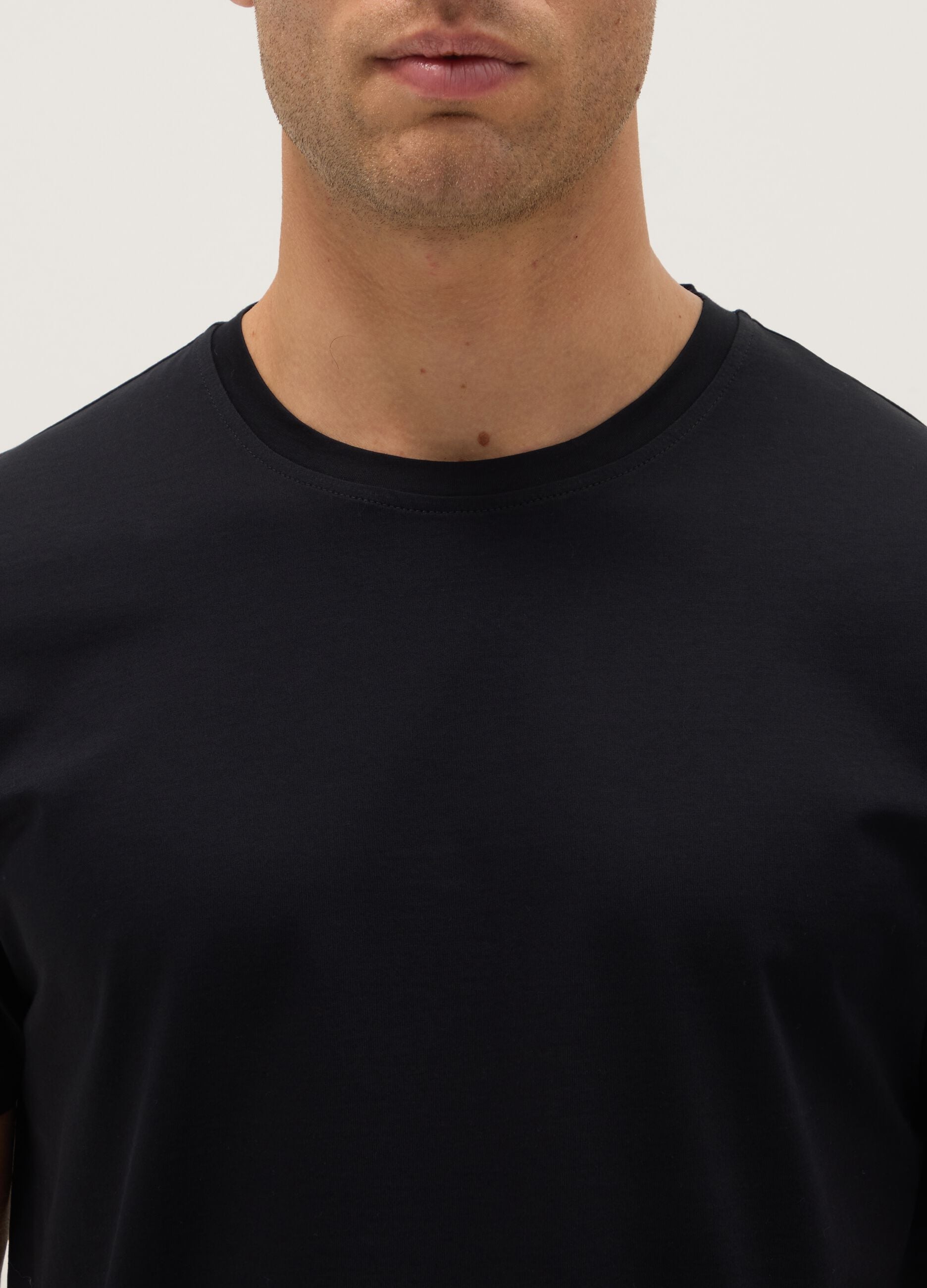 Black pure cotton regular fit t-shirt