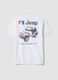 White pure cotton crew-neck T-shirt with Jeep print_2