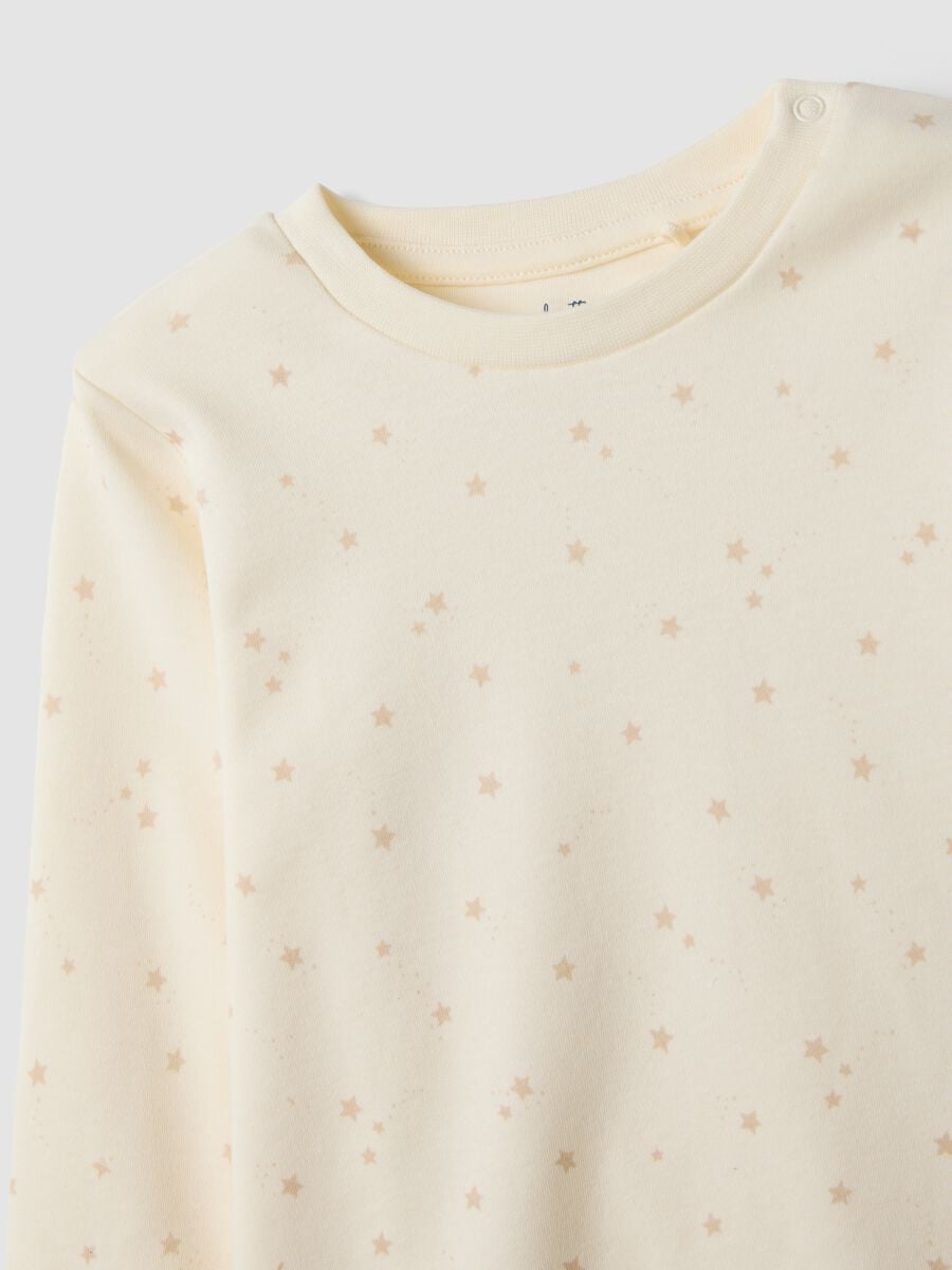 White organic cotton crew-neck pyjamas for babies_2