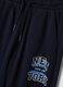 Blue cotton and viscose blend jogger trousers_2