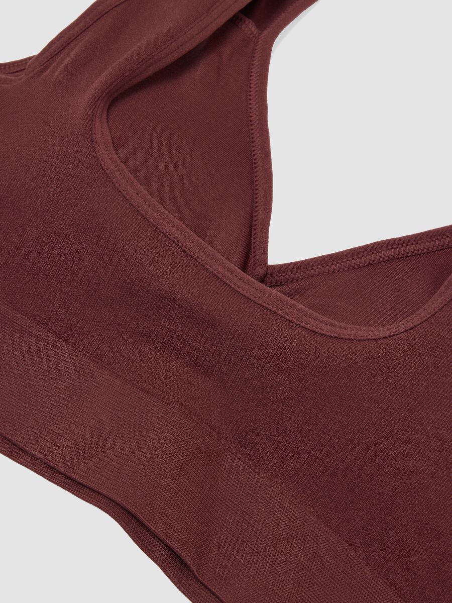 Brown stretch-fabric bra with removable padding_5