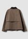 Brown pure cotton jacket with contrast collar, regular fit_6