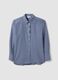 Blue striped pure cotton poplin shirt, regular fit_0