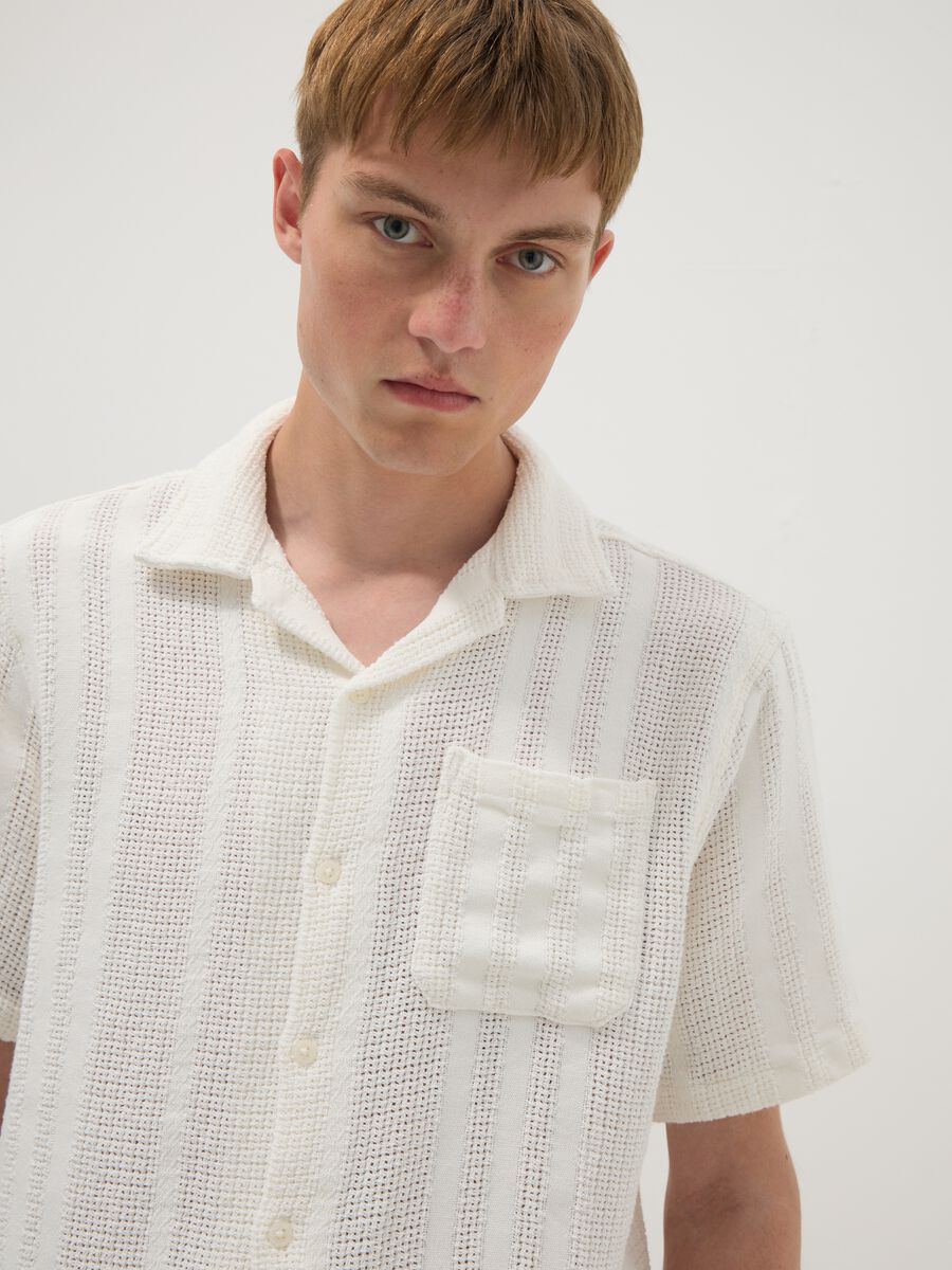 White short-sleeve pure cotton shirt_2