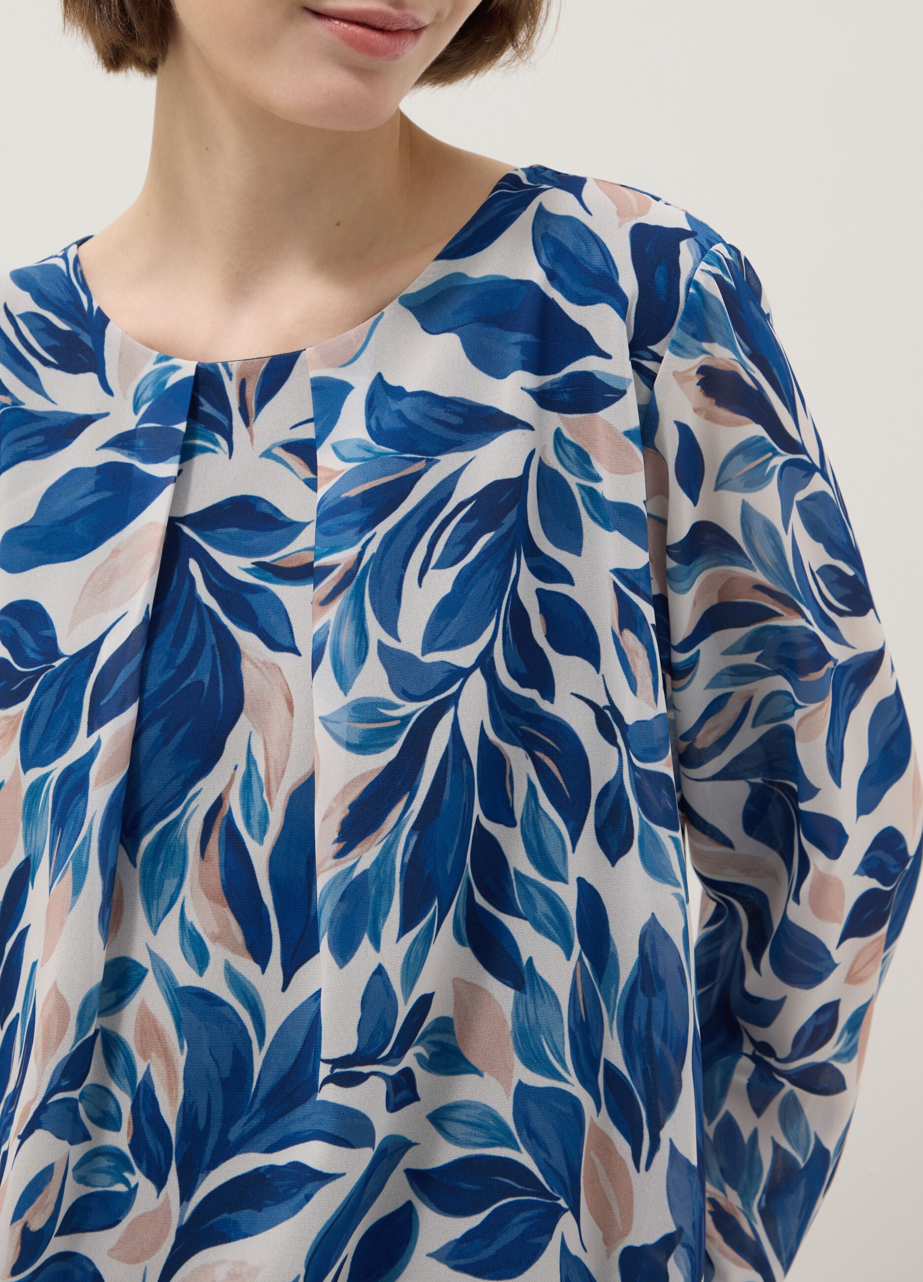 Multicolour Long Sleeve Regular Fit Top with Floral Pattern