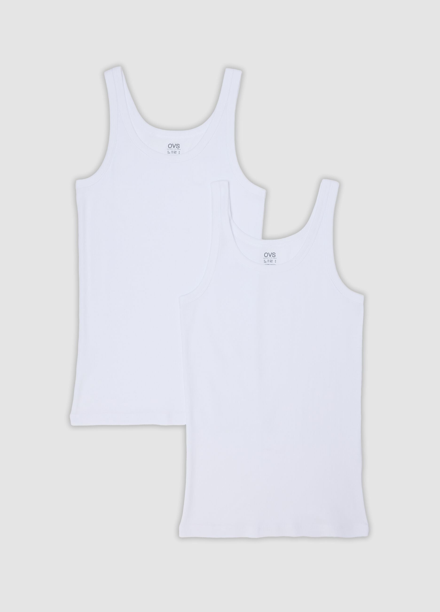 2-pack of white organic cotton crew-neck vests