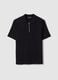 Short-sleeved pure cotton black polo regular fit with zip_4
