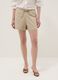 Beige stretch cotton shorts_1